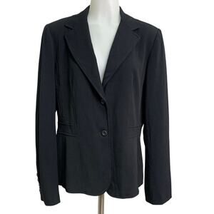 Apt 9 Womens 14 Stretch Black Blazer Button Front Basic Jacket Suit Work Coat